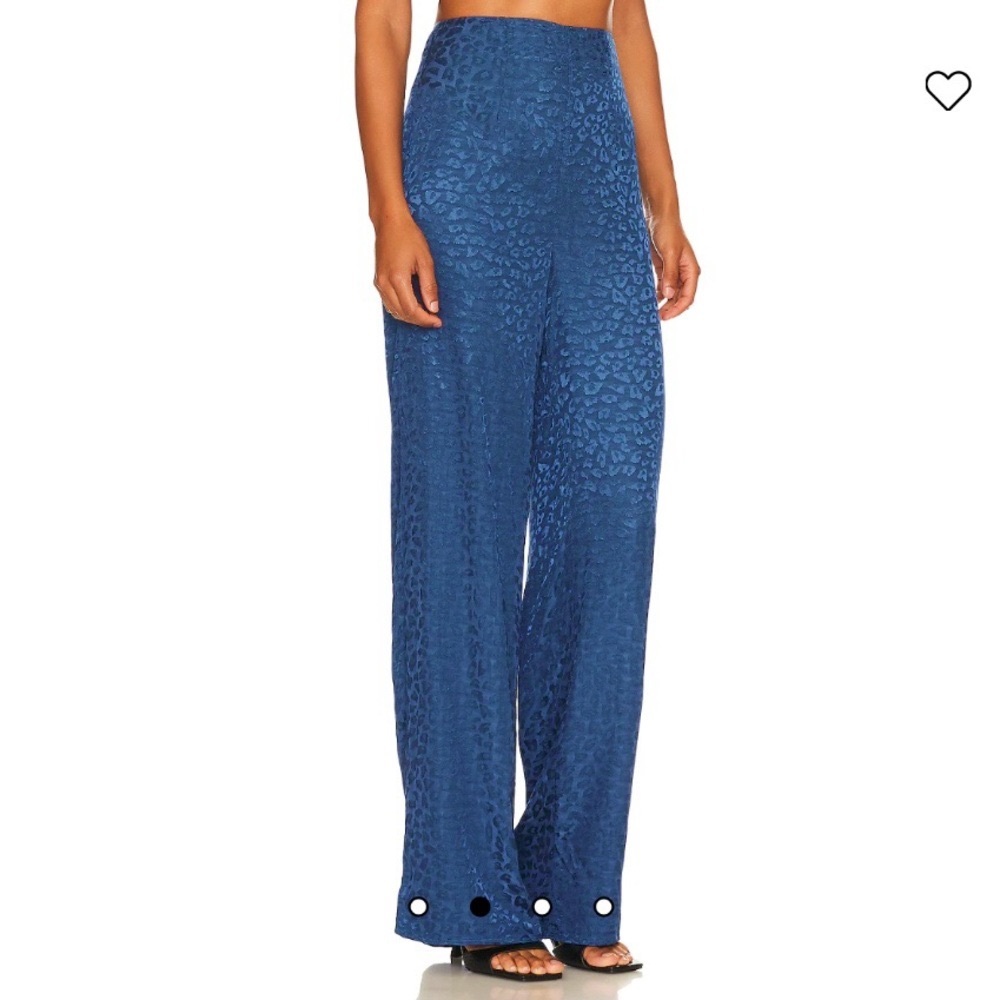Lovers + Friends Regina Jacquard Leopard Pant in Blue NWT
